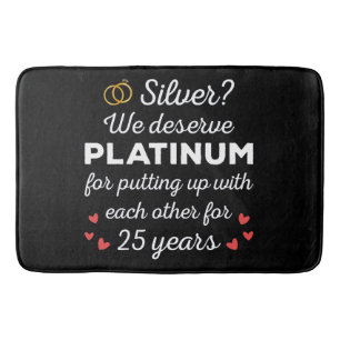 25. Hochzeitstag I - Silver Funny Couple Badematte