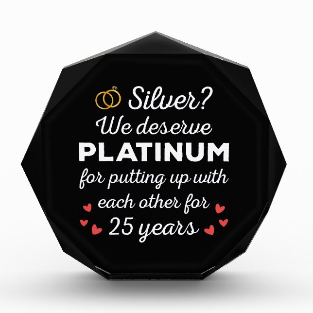 25. Hochzeitstag I - Silver Funny Couple Fotoblock (Vorderseite)