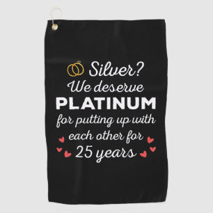 25. Hochzeitstag I - Silver Funny Couple Golfhandtuch