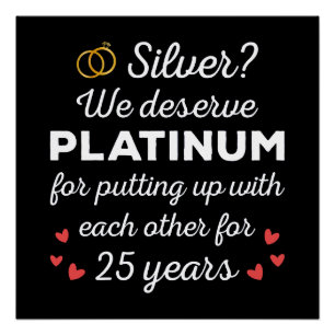 25. Hochzeitstag I - Silver Funny Couple Poster