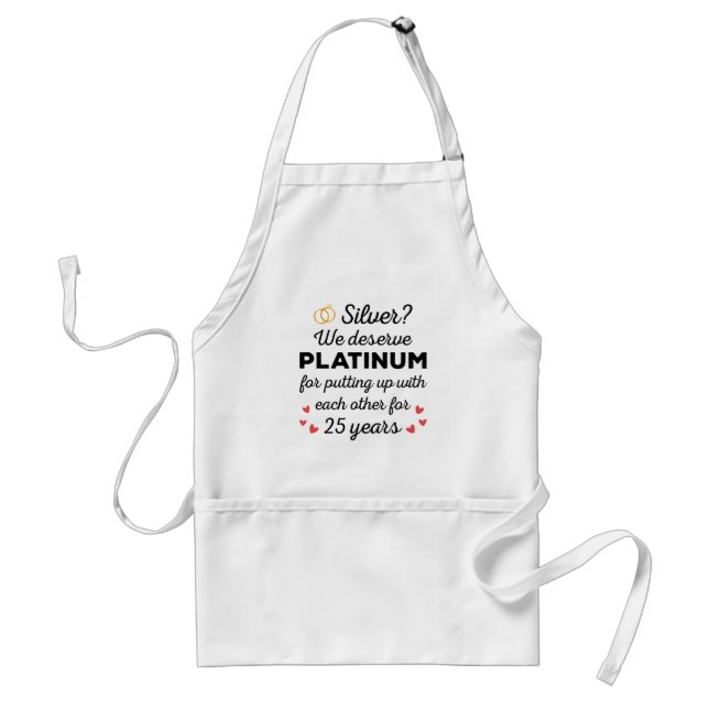 25. Hochzeitstag I - Silver Funny Couple Schürze (Vorne)