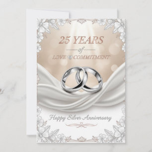 25. Hochzeitstag-Karte – Silberhochzeit Feiertagskarte