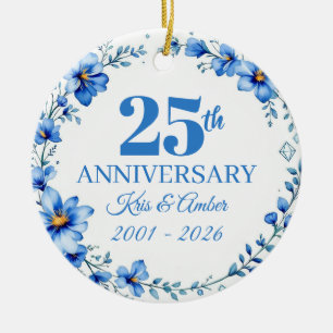 25. Hochzeitstag Keramik Ornament