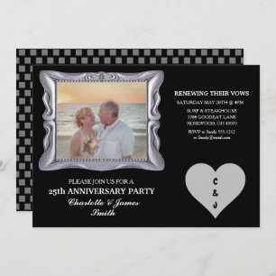 25. Hochzeitstag Party Silver RSVP Card