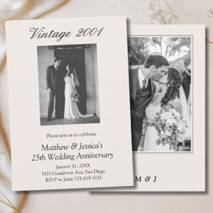 25. Hochzeitstag Party Vow Renewal 2 Foto Einladung