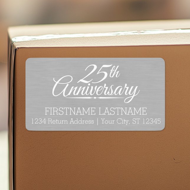 25. Hochzeitstag Personalisiert Adressaufkleber (Custom Shipping Label with Return Address)
