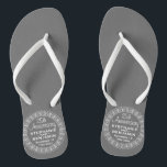 25. Hochzeitstag Personalisiert Flip Flops<br><div class="desc">Traditionelles Grau Silber und Weiße Grenze - Perfektes Geschenk für Eltern oder Großeltern. Ein Sake,  den Sie anpassen können.</div>