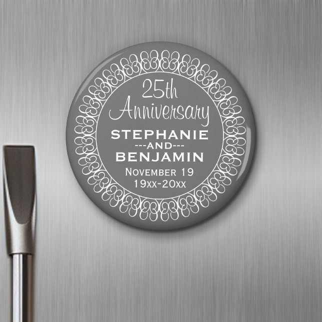 25. Hochzeitstag Personalisiert Magnet (Personalized Wedding Anniversary Magnet Party Favor)