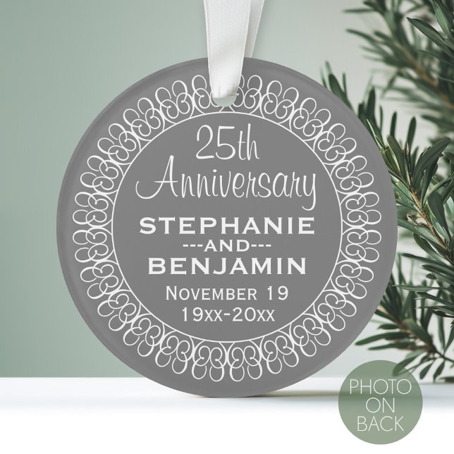 25. Hochzeitstag Personalisiert Ornament (Personalized Wedding Anniversary Photo Ornament)
