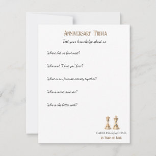 25. Hochzeitstag Quizspiel Elegantes Gold Mitteilungskarte
