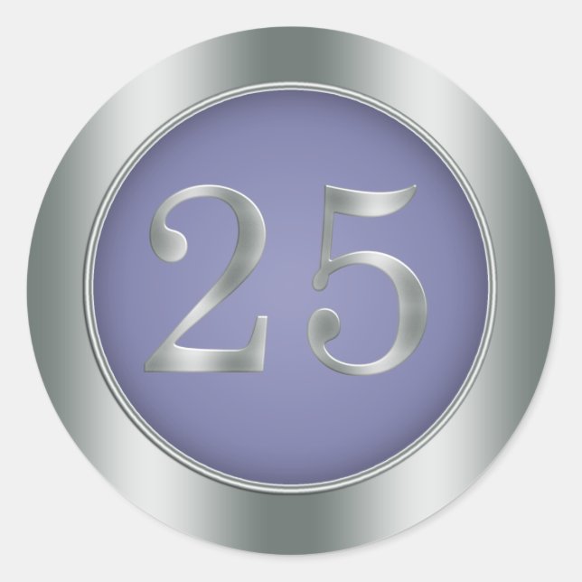 25. Hochzeitstag Runder Aufkleber (Vorderseite)