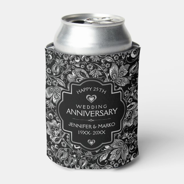 25. Hochzeitstag & SilberfloralDamaskus Dosenkühler (Kanne Vorderseite)