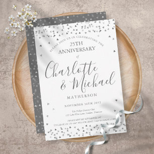25. Hochzeitstag Silberne Liebe hört Skript Einladung