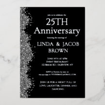 25. Hochzeitstag Silbernes Faux Glitter 