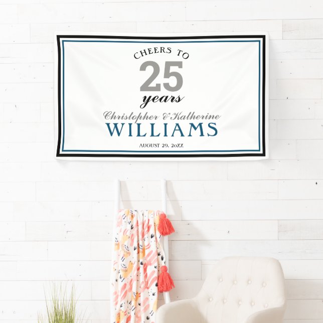 25. Hochzeitstag Silberschrei bis 25 Jahre Banner (Insitu)