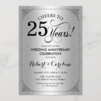 25. Hochzeitstag - Silberschwarzer Damast