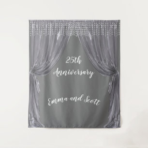 25. Hochzeitstag Silbervorhang Wandteppich