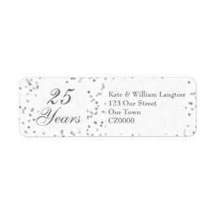 25. Hochzeitstag Silver Stardust Confetti