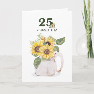 25. Hochzeitstag Sonnenblumen Jahre der Liebe Karte