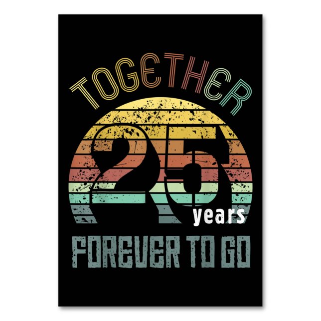25. Hochzeitstag Tischnummer (Vorderseite)