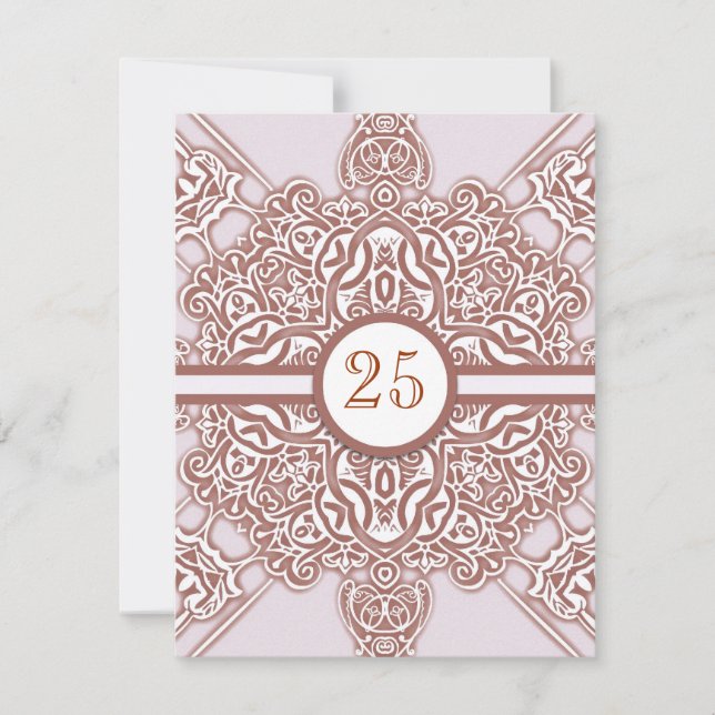 25. Hochzeitstag Vintage Chic-Einladungen Einladung (Vorderseite)