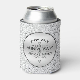 25. Hochzeitstag White Diamonds & Silver Dosenkühler