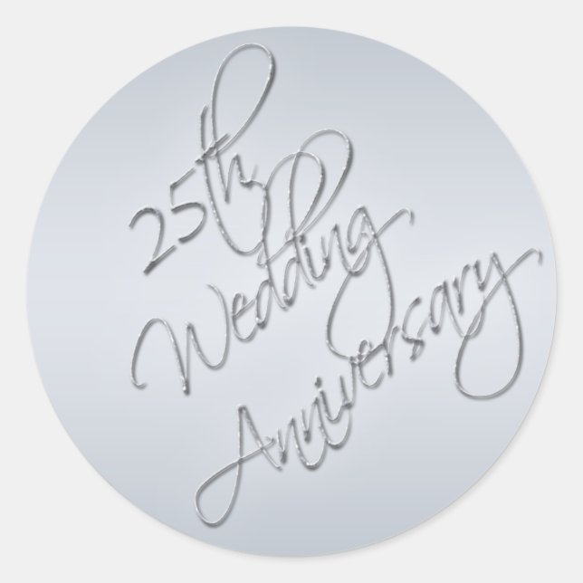 25. Hochzeitsticker Runder Aufkleber (Vorderseite)