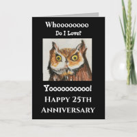 25. Husband Funny Owl Happy Jubiläum