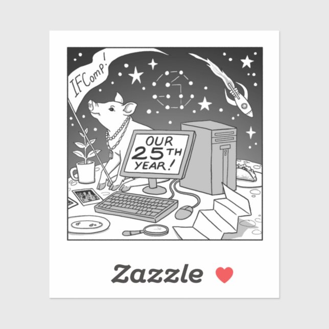 25. IFComp Sticker (Blatt)