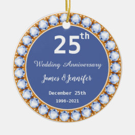25. Individuelle Name zum Hochzeitstag Keramik Ornament