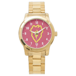 25. Infanterie Division Gold Stainless Steel Armbanduhr