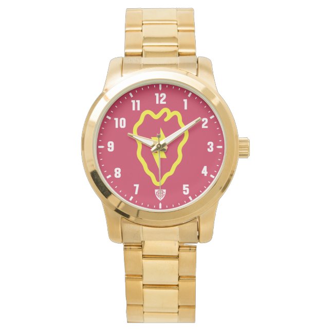 25. Infanterie Division Gold Stainless Steel Armbanduhr (Vorderseite)