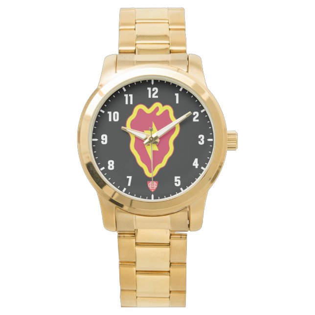 25. Infanterie Division Gold Stainless Steel Armbanduhr (Vorderseite)