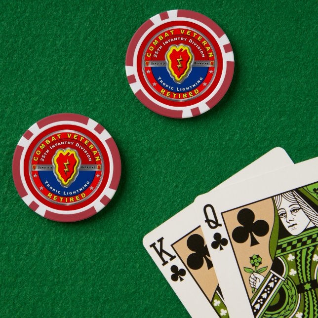 25. Infanterie Division Remüde Pokerchips (Pokertisch (doppelt))