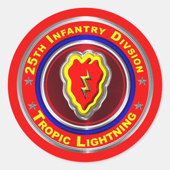 25. Infanterie-Division "Tropischer Blitz" Runder Aufkleber (Vorderseite)