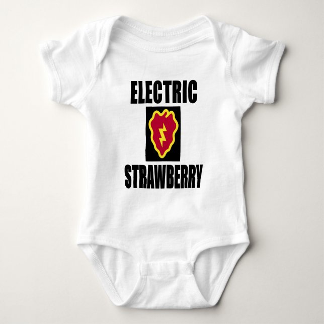 25. INFANTERIE-ELEKTRISCHE ERDBEERE BABY STRAMPLER (Vorderseite)