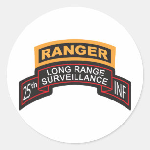 25. Infanterieabteilung LRS Scroll, Ranger Tab Runder Aufkleber