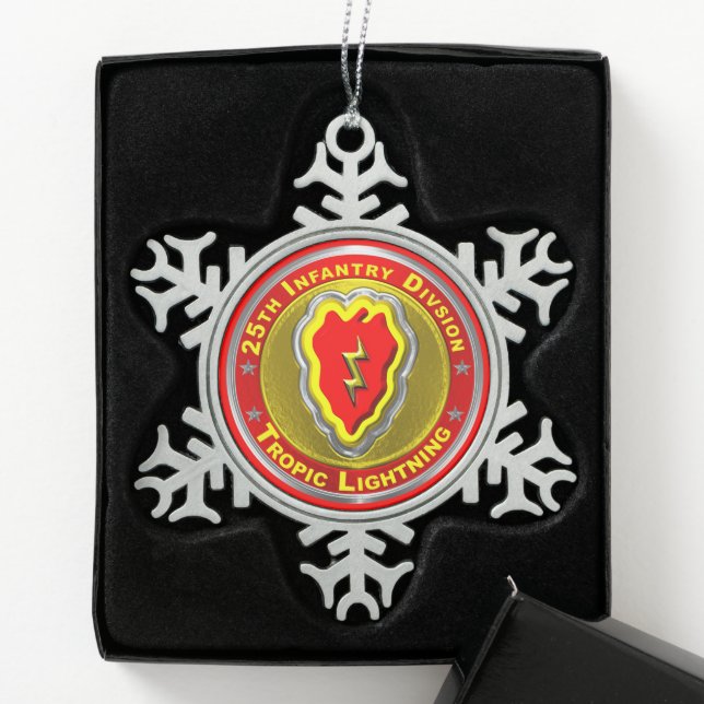 25. Infanterieabteilung Schneeflocken Zinn-Ornament (Box)