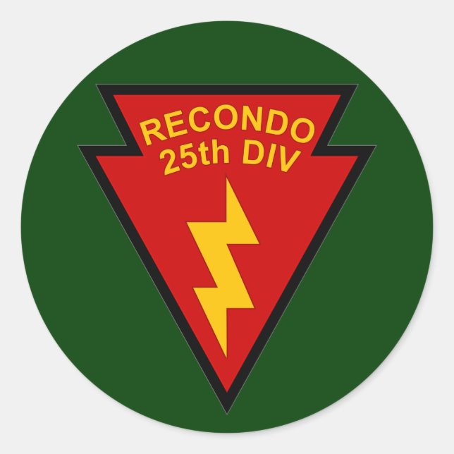 25. Infantry Recondo-Taschenpflaster Runder Aufkleber (Vorderseite)