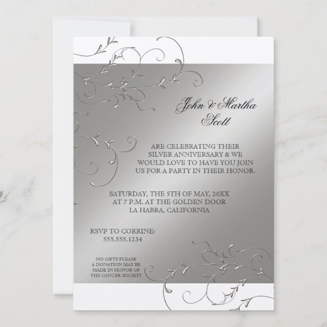 25 Jahre, 25 Jahre Einladung (Vorderseite)