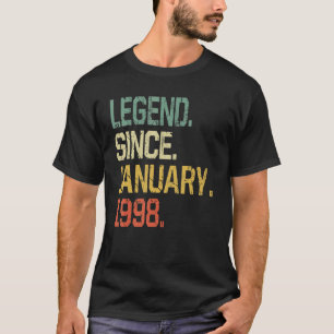 25 Jahre alte Vintage Legende Seit Januar 1998 T-Shirt