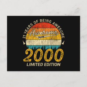 25 Jahre Alter 2000 Retro Awesome 25. Geburtstagsg Postkarte