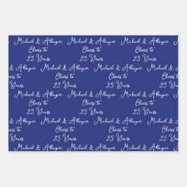 25 Jahre Blues der Marine 25 Jahre Geschenkpapier Set