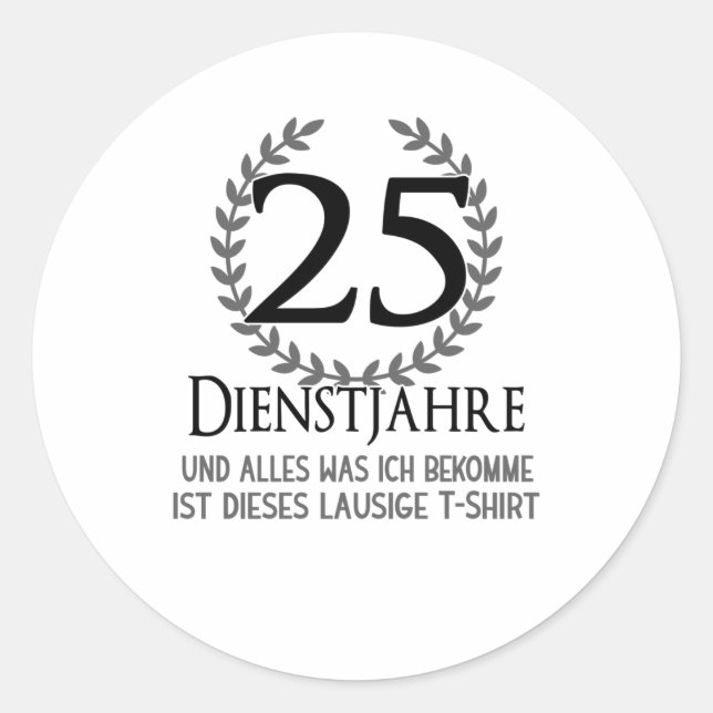 25 Jahre Firmenjubiläumsfirma Runder Aufkleber (Vorderseite)