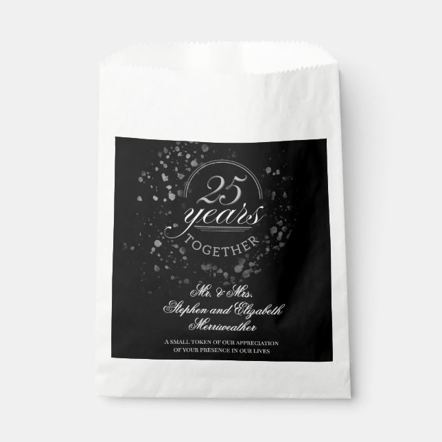 25 Jahre gemeinsam - Party zum Hochzeitstag Geschenktütchen (Vorderseite)