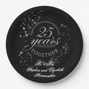 25 Jahre gemeinsam Party zum Silberjubiläum Pappteller