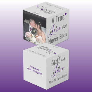 25 Jahre lila Foto Würfel