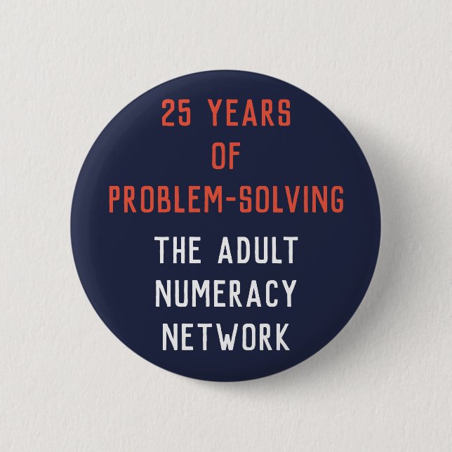 25 Jahre Problemlösen: Ankündigungs-Knopf Button (Vorderseite)