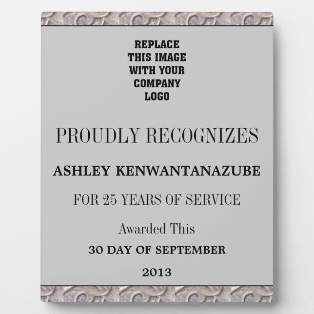 25 Jahre Service Plaque Fotoplatte (Vorderseite)