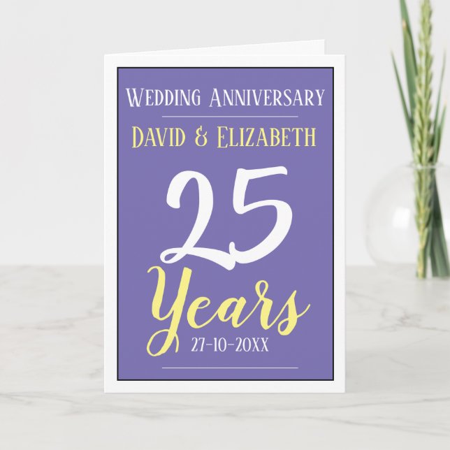 25 Jahre Silberne Hochzeit Jahrestag Karte (Vorderseite)